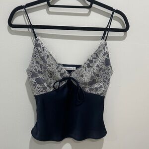 Abercrombie & Fitch Navy and White Lace Camisole